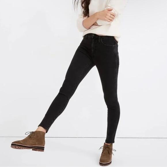 Madewell Black 10” High Rise Skinny Jeans Denim Neutral Capsule Wardrobe QQ9 - Picture 1 of 11